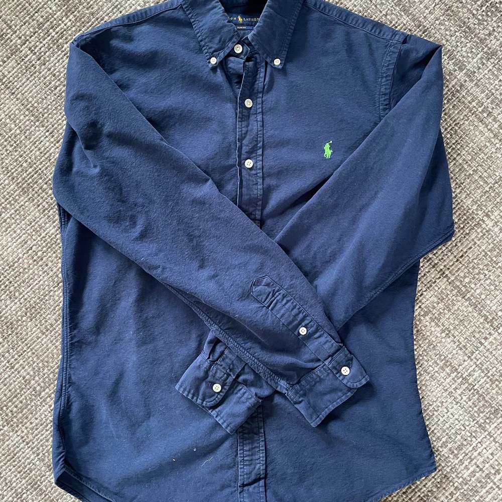 Blue polo button down